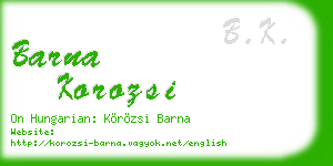 barna korozsi business card