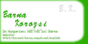 barna korozsi business card